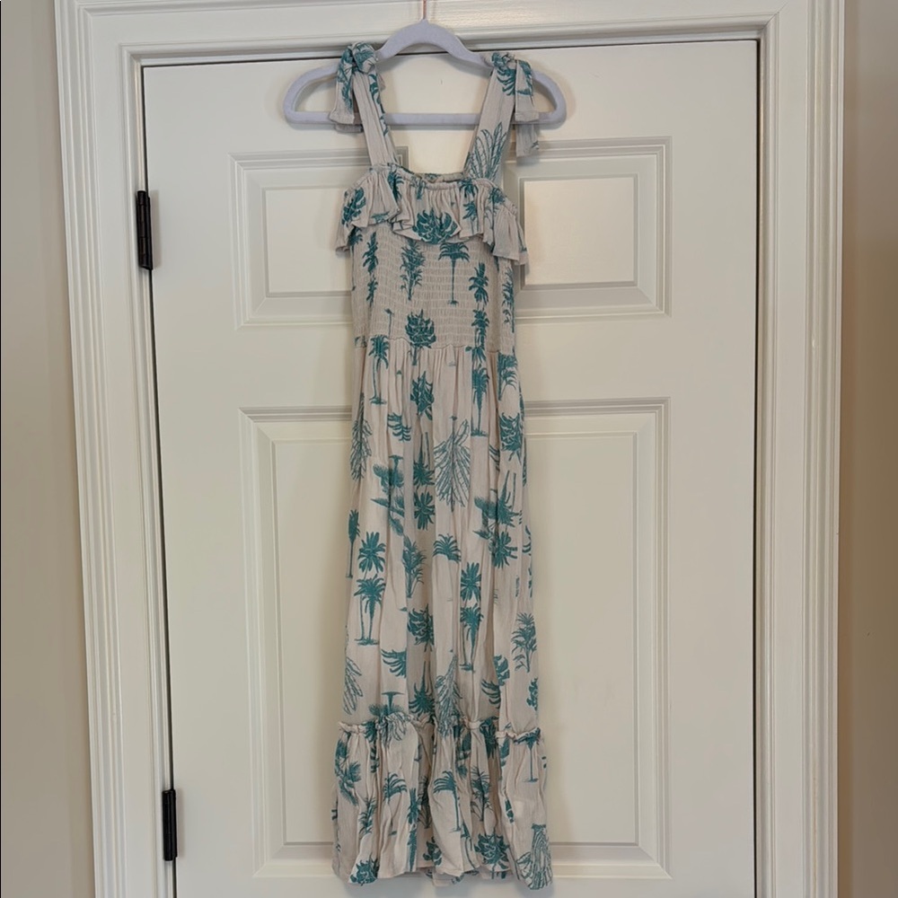 GIRLS size 10 Simpson Kids Casual Dress - Cream and Green